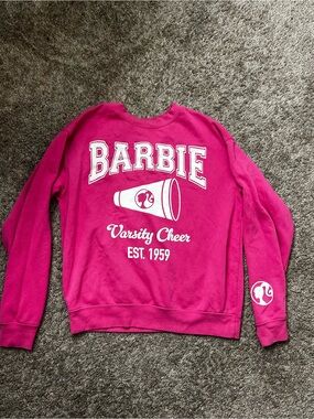 Barbie Pink Varsity Cheer Crewneck Sweatshirt